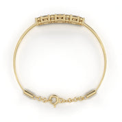 0.79 Carat Diamond Line Bangle Bracelet in Yellow Gold