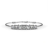 0.79 Carat Diamond Line Bangle Bracelet in Yellow Gold