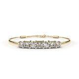 0.79 Carat Diamond Line Bangle Bracelet in Yellow Gold