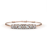 0.79 Carat Diamond Line Bangle Bracelet in Yellow Gold