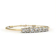 0.79 Carat Diamond Line Bangle Bracelet in Yellow Gold