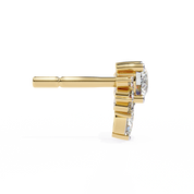 0.79 Carat Diamond Stud Earrings Floral Cluster with Drop Design