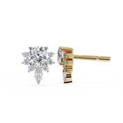 0.79 Carat Diamond Stud Earrings Floral Cluster with Drop Design