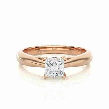 0.80 Ct Princess Cut Solitaire Lab Diamond Engagement Ring In Rose Gold