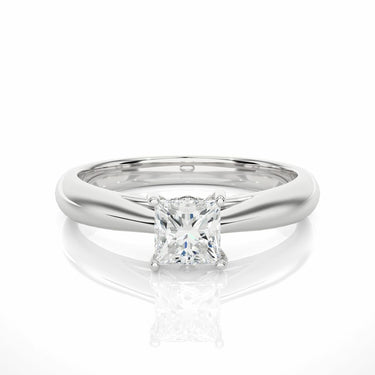 0.80 Ct Princess Cut Solitaire Engagement Ring In White Gold