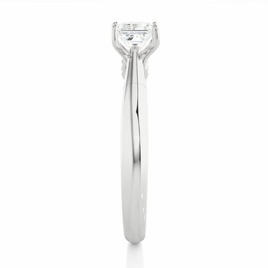 Bague solitaire diamant de laboratoire serti griffes taille princesse 0,80 ct en or blanc 