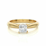 0.80 Ct Princess Cut Solitaire Lab Diamond Engagement Ring In Yellow Gold