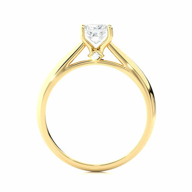 0.80 Ct Princess Cut Solitaire Lab Diamond Engagement Ring In Yellow Gold