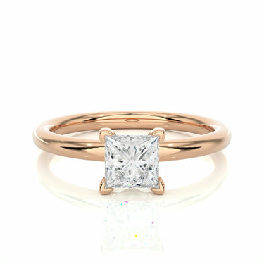 0.80 Ct Princess Cut Solitaire Moissanite Engagement Ring In Rose Gold