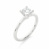 0.80 Ct Princess Cut Solitaire Moissanite Engagement Ring In White Gold