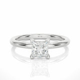 0.80 Ct Princess Cut Solitaire Moissanite Engagement Ring In White Gold