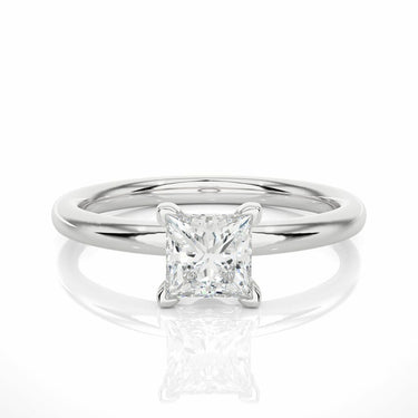 0.80 Ct Princess Diamond Solitaire Engagement Ring In White Gold
