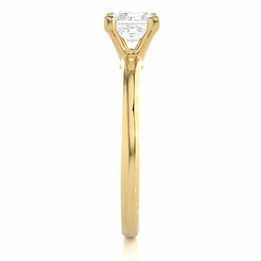 0.80 Ct Princess Diamond Solitaire Engagement Ring In Yellow Gold