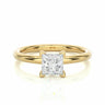 0.80 Ct Princess Cut Solitaire Moissanite Engagement Ring In Yellow Gold