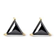 Triangle Shape Black Diamond Stud Earrings Unique Fine Jewelry
