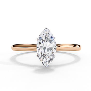 0.80 Carat Marquise Cut Diamond Solitaire Engagement Ring In Rose Gold