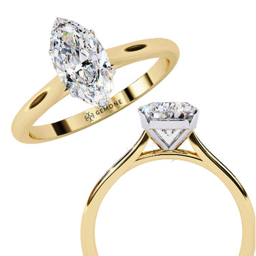 0.80 Carat Marquise Cut Diamond Solitaire Engagement Ring In Yellow Gold