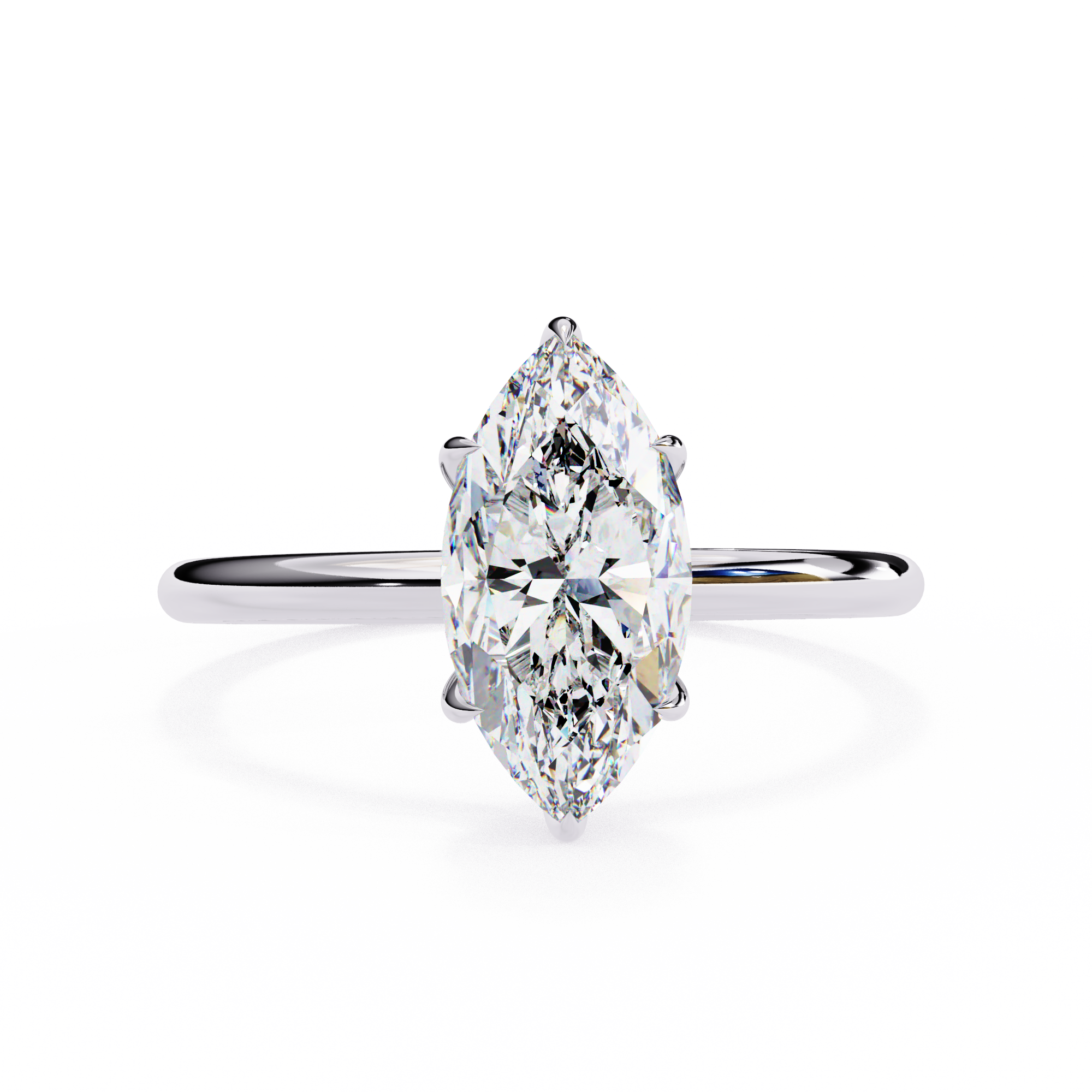 0.82 Carat Marquise Shape Solitaire Diamond Engagement Ring In White Gold