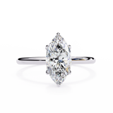 0.82 Carat Marquise Shape Solitaire Diamond Engagement Ring In White Gold