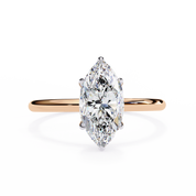 1 Carat Marquise Cut Solitaire Diamond Engagement Ring 18K Rose Gold Natural Diamond Solitaire Engagement Rings