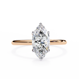 0.82 Carat Marquise Shape Solitaire Diamond Engagement Ring In Rose Gold