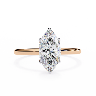 0.82 Carat Marquise Shape Solitaire Diamond Engagement Ring In Rose Gold