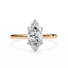 0.82 Ct Marquise Cut 6 Prong Set Solitaire Diamond Engagement Ring In Rose Gold