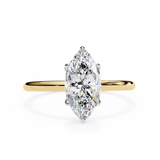 0.82 Carat Marquise Shape Solitaire Diamond Engagement Ring In Yellow Gold