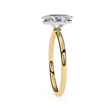 0.82 Ct Marquise Cut Solitaire Diamond Engagement Ring In Yellow Gold