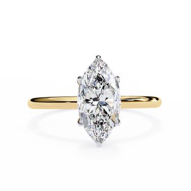 0.82 Ct Marquise Cut 6 Prong Set Solitaire Diamond Engagement Ring In Yellow Gold