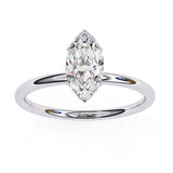 0.82 Carat Marquise Shape Solitaire Diamond Engagement Ring In White Gold