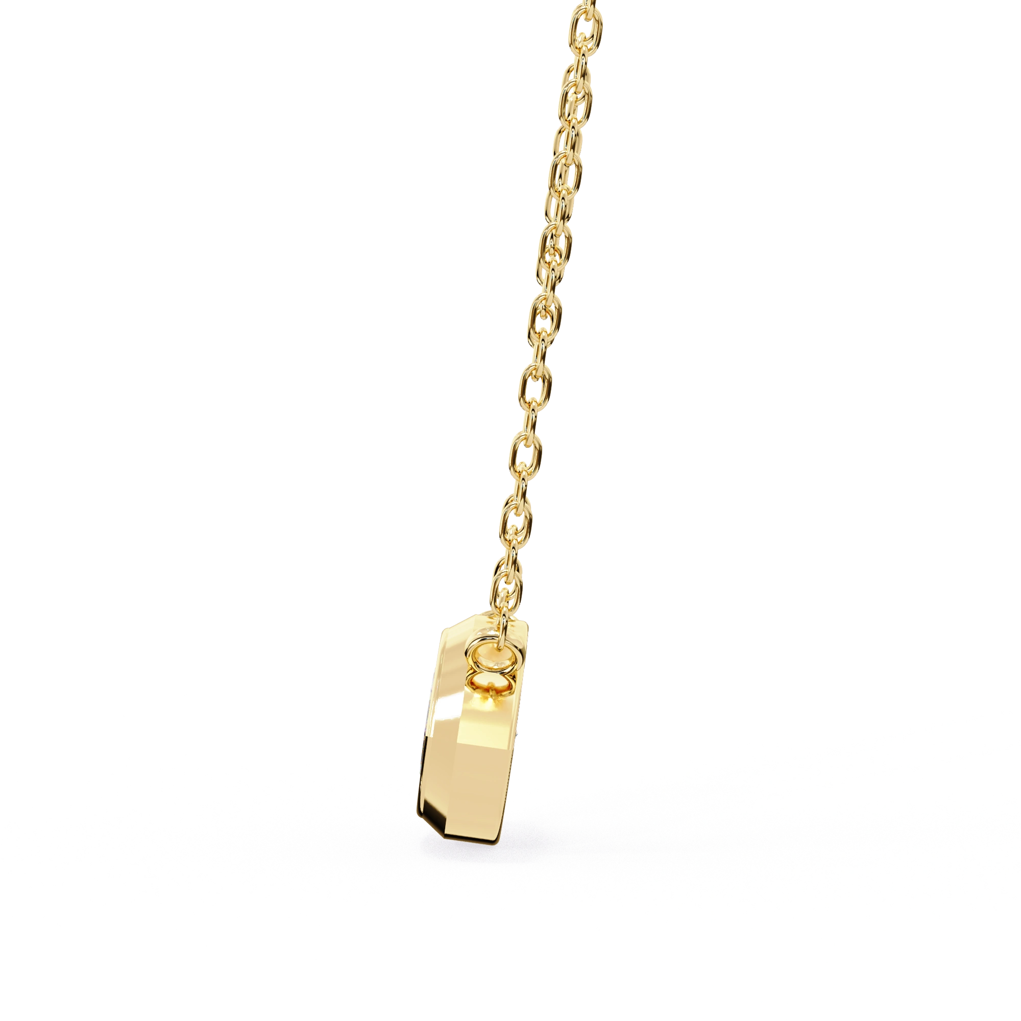 1 ct Marquise Bezel Set Lab Diamond Necklace Yellow Gold