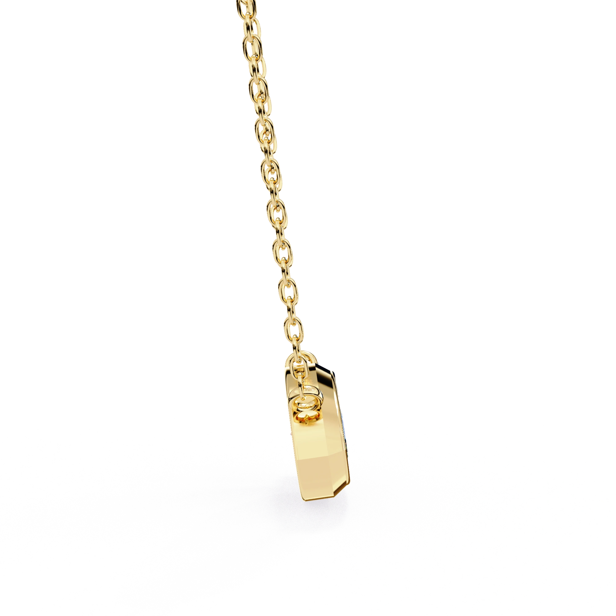 1 ct Marquise Bezel Set Lab Diamond Necklace Yellow Gold