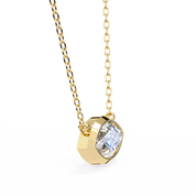 1 ct Marquise Bezel Set Lab Diamond Necklace Yellow Gold