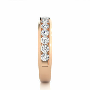 0.90 Carat Round Cut Channel Setting Dimaond Half Eternity Band In Rose Gold