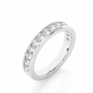 0.90 Carat Round Cut Channel Setting Dimaond Half Eternity Band In White Gold