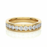 1.04 Carat Channel Setting Diamond Half Eternity Band In Yellow Gold