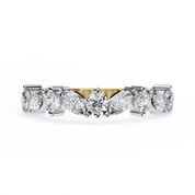 0.90 Carat Marquise & Round Shape Diamond Wedding Band In Yellow Gold 18K Yellow Gold Natural Diamond