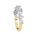 0.90 Carat Marquise & Round Shape Diamond Wedding Band In Yellow Gold