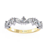 0.90 Carat Marquise & Round Shape Diamond Wedding Band In Yellow Gold