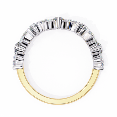 0.90 Carat Marquise & Round Shape Diamond Wedding Band In Yellow Gold