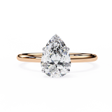 0.90 Carat Pear Shape 4 Prong Set Solitaire Diamond Engagement Ring In Rose Gold