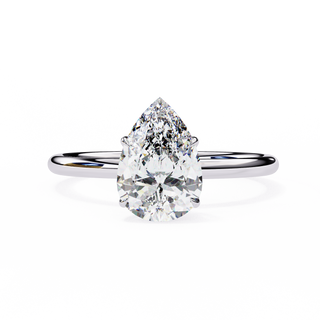 0.90 Carat Pear Shape 4 Prong Set Solitaire Diamond Engagement Ring In White Gold