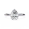 0.90 Carat Pear Shape 4 Prong Set Solitaire Diamond Engagement Ring In White Gold