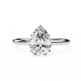 0.90 Carat Pear Shape 4 Prong Set Solitaire Diamond Engagement Ring In White Gold