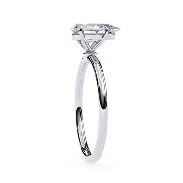 0.90 Carat Pear Shape 4 Prong Set Solitaire Diamond Engagement Ring In White Gold