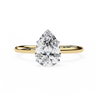 0.90 Carat Pear Shape 4 Prong Set Solitaire Diamond Engagement Ring In Yellow Gold