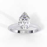 0.90 Carat Pear Shape Diamond Solitaire Engagement Ring In White Gold