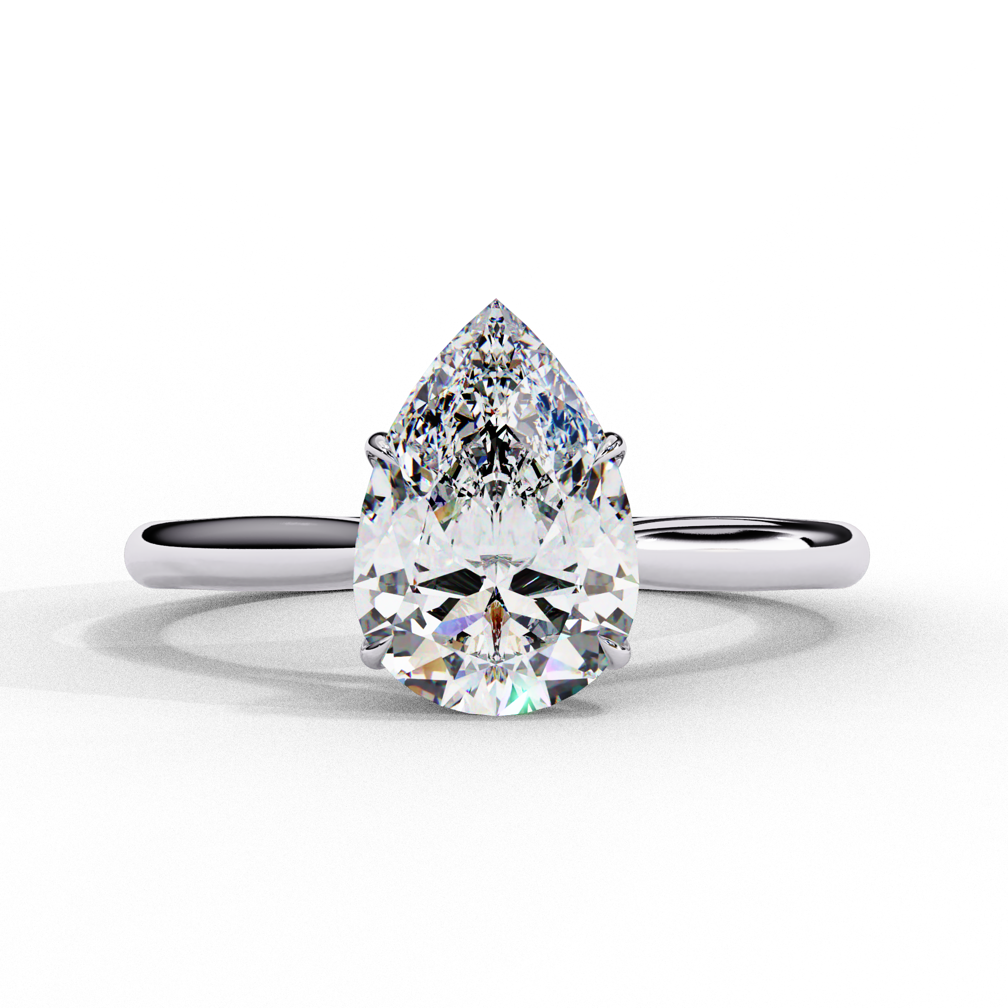 Pear Shape Solitaire Lab Diamond Engagement Ring 950 Platinum Natural Diamond Solitaire Engagement Rings