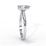 0.90 Carat Pear Shape Diamond Solitaire Engagement Ring In White Gold